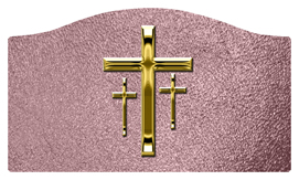 DASHELL-517-GD-SH-OR Gold 3 Crosses Shimmer Orchid Background